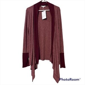 RETHM small women’s long sleeve cardigan maroon new with tags